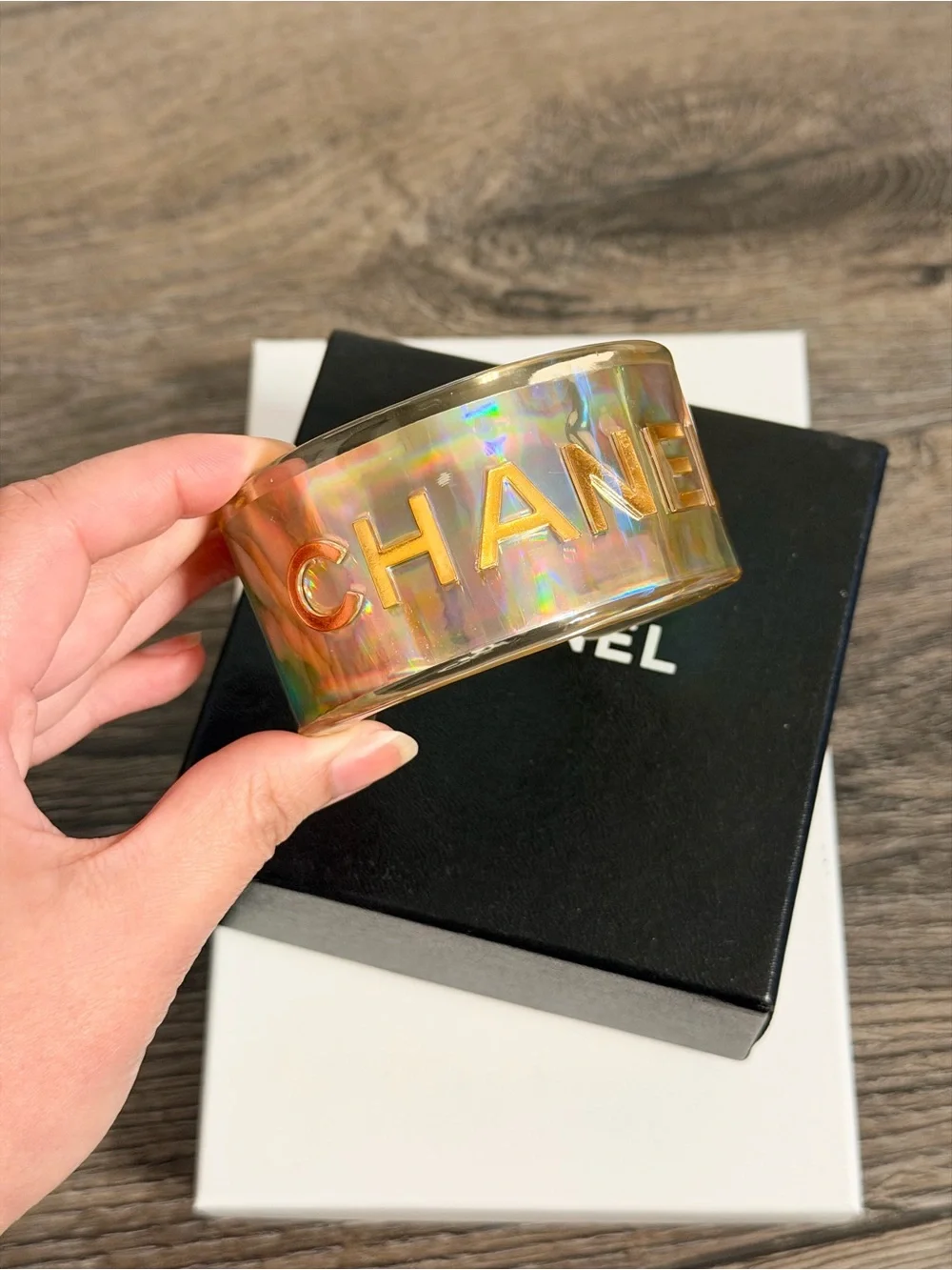 Chanel Statement Iridescent Cuff Bracelet